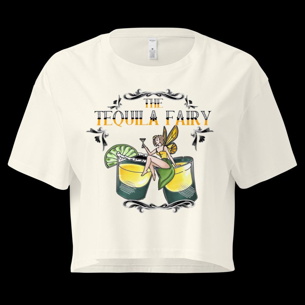 Tequila Fairy Crop Top | Funny Festival Cropped Tee - Resplendent Aurora