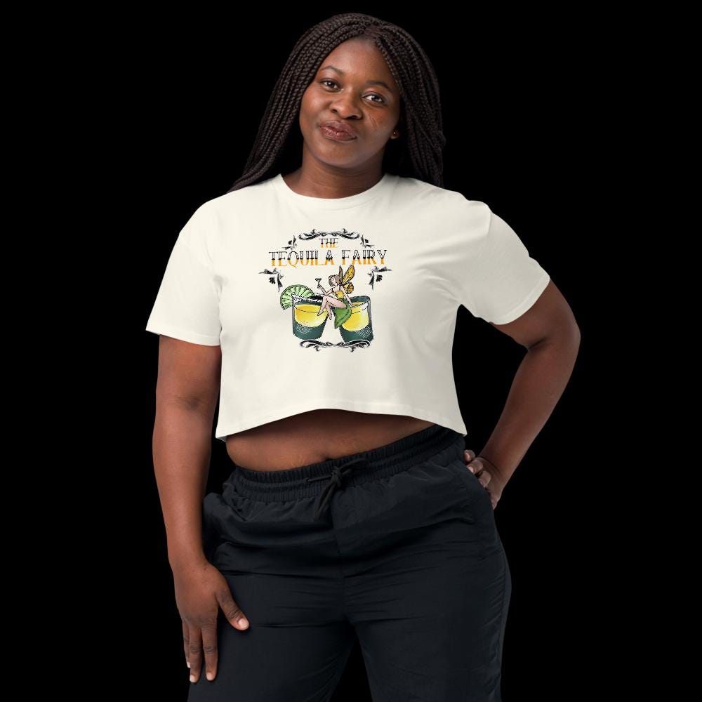 Tequila Fairy Crop Top | Funny Festival Cropped Tee - Resplendent Aurora