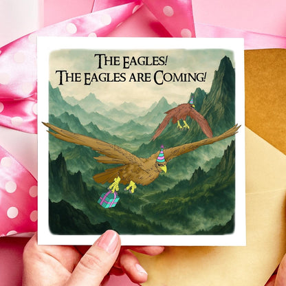 The Eagles Are Coming Funny Lord of the Rings Birthday Card - Resplendent Aurora