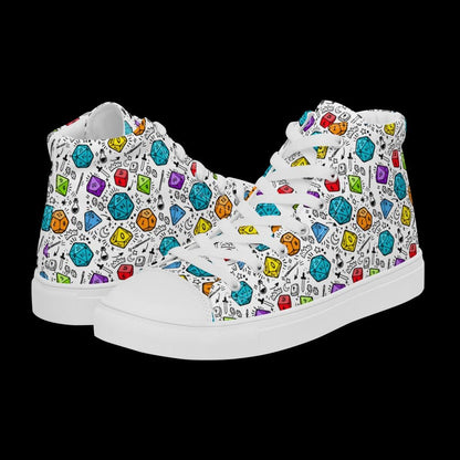 Women's Polyhedral Dice High Top Canvas Shoes | DnD Gamer Sneakers - Resplendent Aurora
