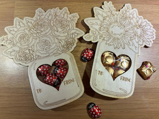 Wooden Vase of Flowers Gift Holder with Roses or Sunflowers - Resplendent Aurora