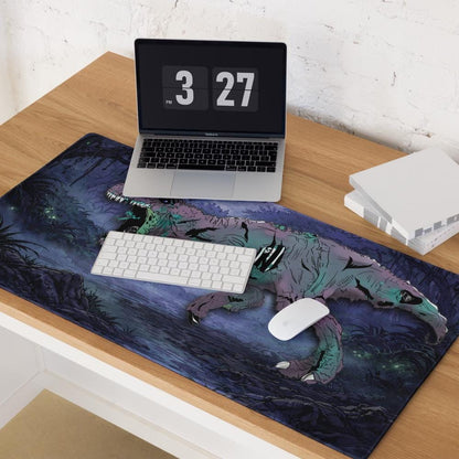 Zombie T - Rex Gaming Desk Mat – Gothic Horror RPG Mousepad - Resplendent Aurora