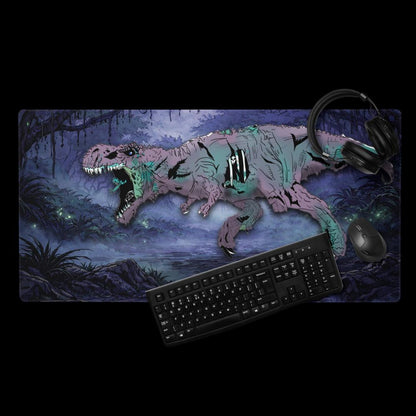 Zombie T - Rex Gaming Desk Mat – Gothic Horror RPG Mousepad - Resplendent Aurora