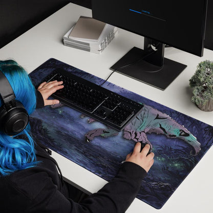 Zombie T - Rex Gaming Desk Mat – Gothic Horror RPG Mousepad - Resplendent Aurora