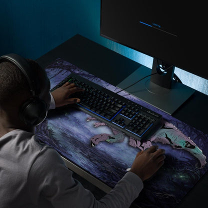 Zombie T - Rex Gaming Desk Mat – Gothic Horror RPG Mousepad - Resplendent Aurora
