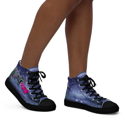 Zombie T - Rex High Top Canvas Shoes | Gothic Horror Streetwear - Resplendent Aurora
