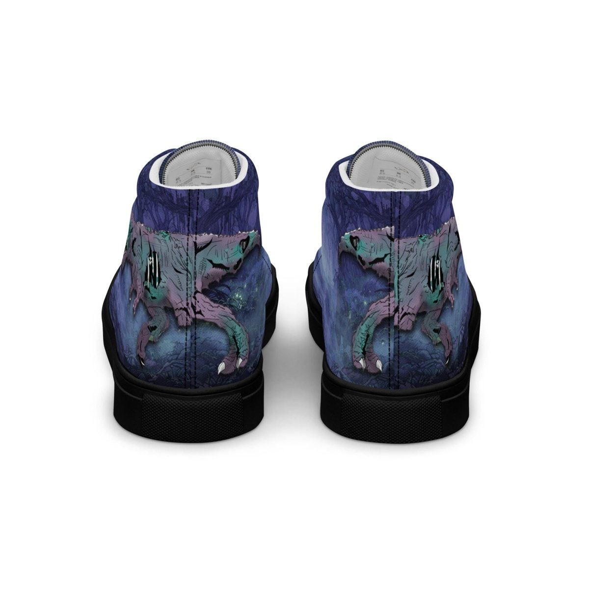 Zombie T - Rex High Top Canvas Shoes | Gothic Horror Streetwear - Resplendent Aurora