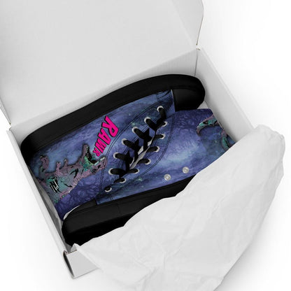 Zombie T - Rex High Top Canvas Shoes | Gothic Horror Streetwear - Resplendent Aurora