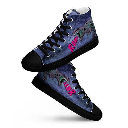 Zombie T - Rex High Top Canvas Shoes | Gothic Horror Streetwear - Resplendent Aurora
