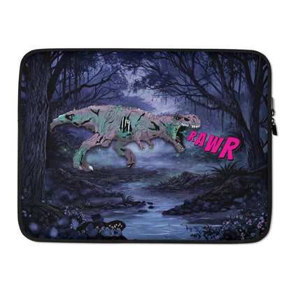 Zombie T - Rex Laptop Sleeve | Gothic Comic Book Dinosaur Case - Resplendent Aurora