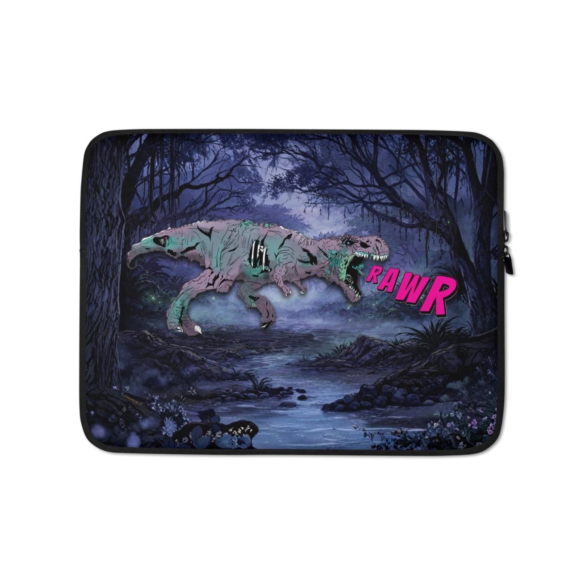 Zombie T - Rex Laptop Sleeve | Gothic Comic Book Dinosaur Case - Resplendent Aurora