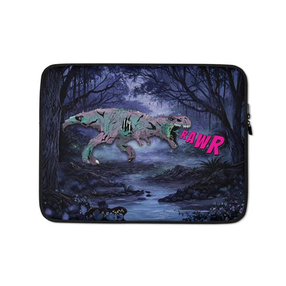 Zombie T - Rex Laptop Sleeve | Gothic Comic Book Dinosaur Case - Resplendent Aurora