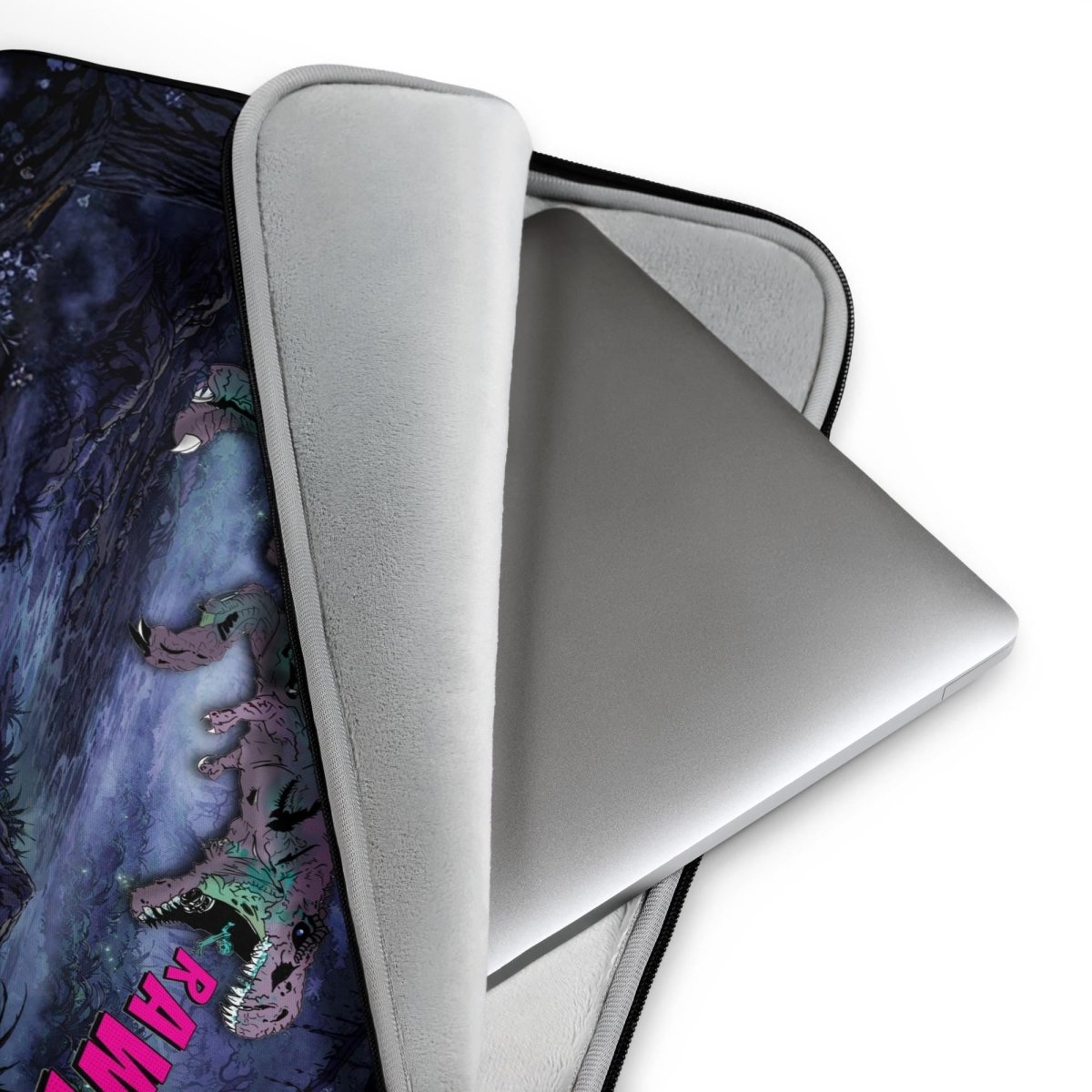 Zombie T - Rex Laptop Sleeve | Gothic Comic Book Dinosaur Case - Resplendent Aurora