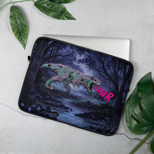 Zombie T - Rex Laptop Sleeve | Gothic Comic Book Dinosaur Case - Resplendent Aurora