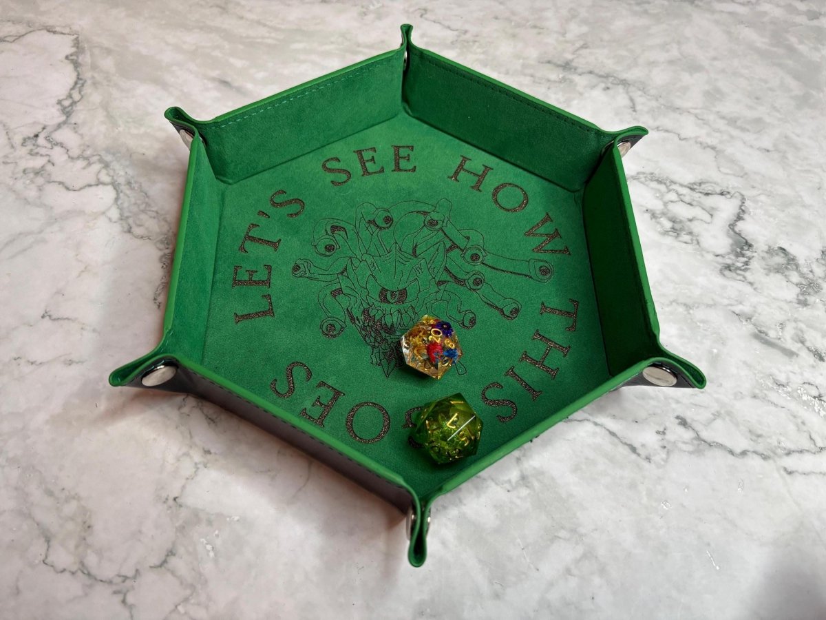DnD Hexagonal Dice Tray | Folding Velvet Gaming Accessory - Resplendent Aurora