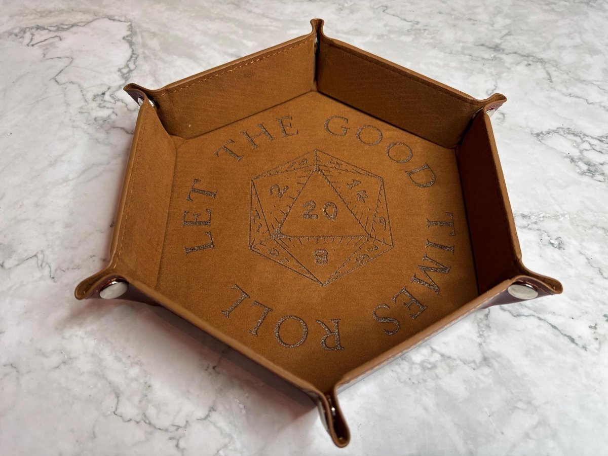 DnD Hexagonal Dice Tray | Folding Velvet Gaming Accessory - Resplendent Aurora