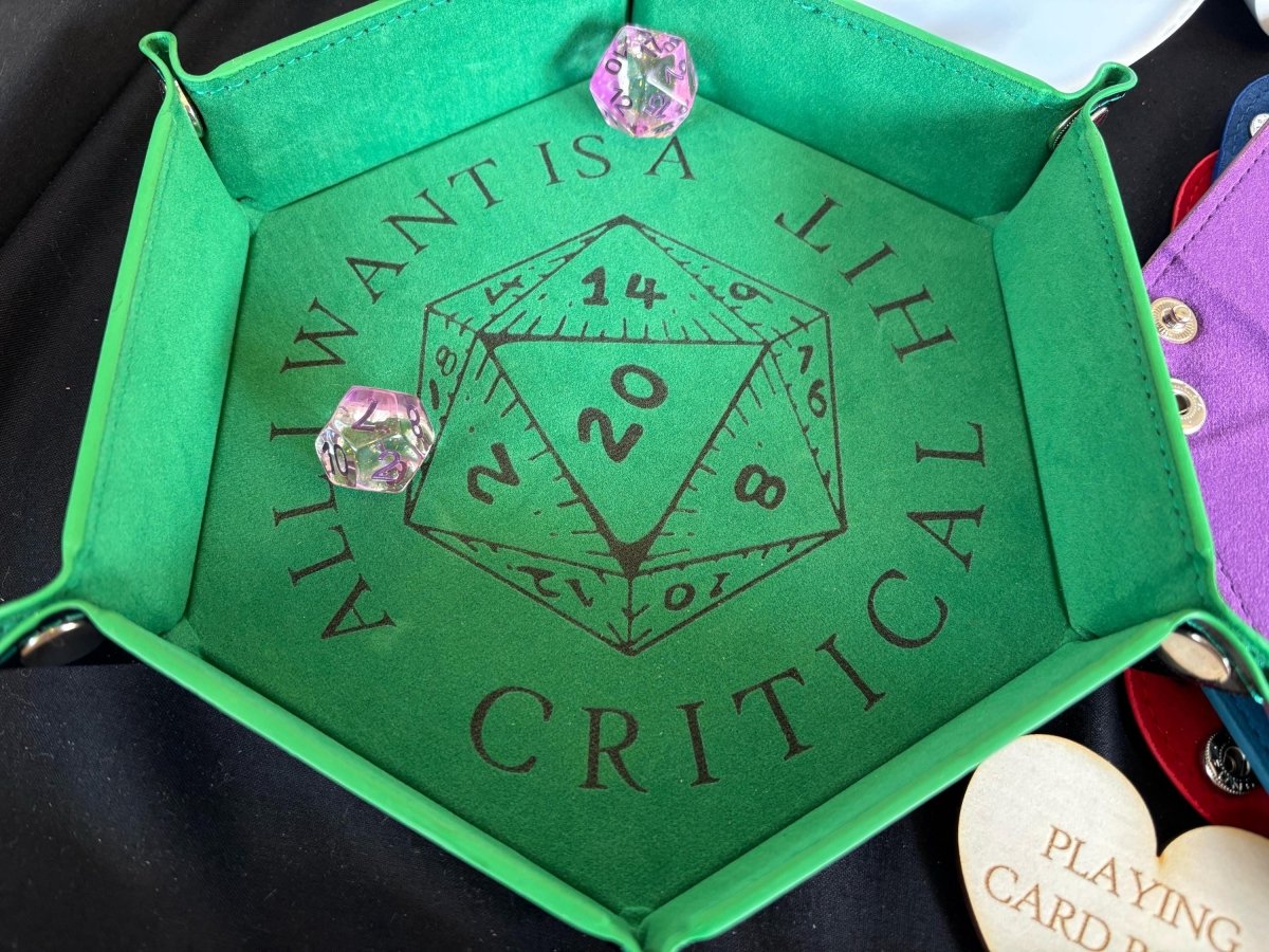 DnD Hexagonal Dice Tray | Folding Velvet Gaming Accessory - Resplendent Aurora