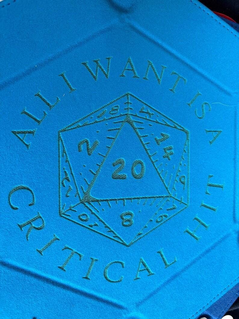 DnD Hexagonal Dice Tray | Folding Velvet Gaming Accessory - Resplendent Aurora