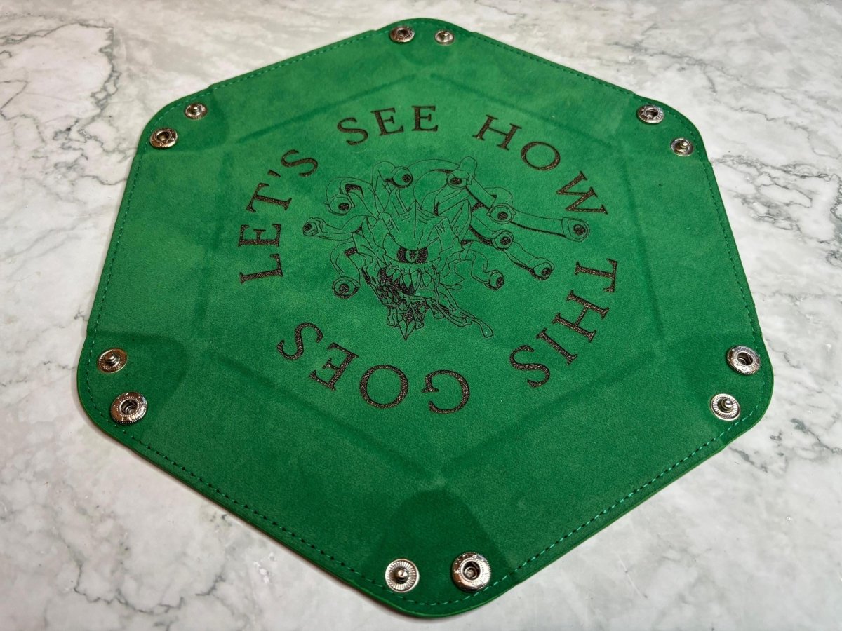 DnD Hexagonal Dice Tray | Folding Velvet Gaming Accessory - Resplendent Aurora