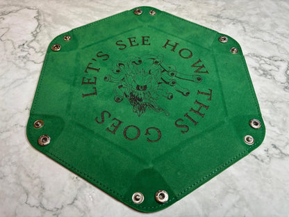 DnD Hexagonal Dice Tray | Folding Velvet Gaming Accessory - Resplendent Aurora