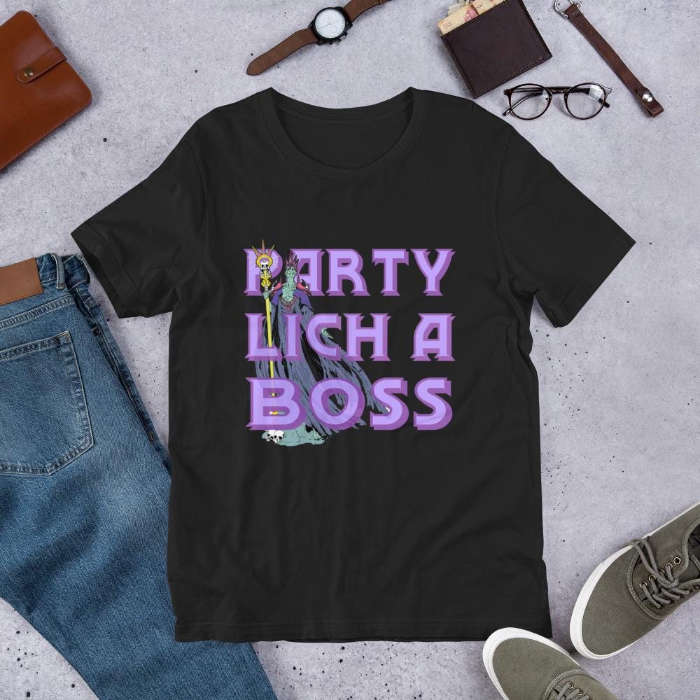 Funny Party Lich T-Shirt | Dungeon Master RPG Nerdy Gift - Resplendent Aurora