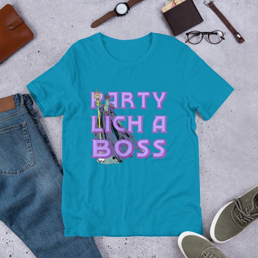 Funny Party Lich T-Shirt | Dungeon Master RPG Nerdy Gift - Resplendent Aurora