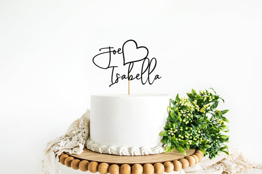 Personalised Name Heart Wedding Cake Topper, Digital Download Only, png, svg, jpeg, pdf, cut files for Cricut or Silhouette - Resplendent Aurora