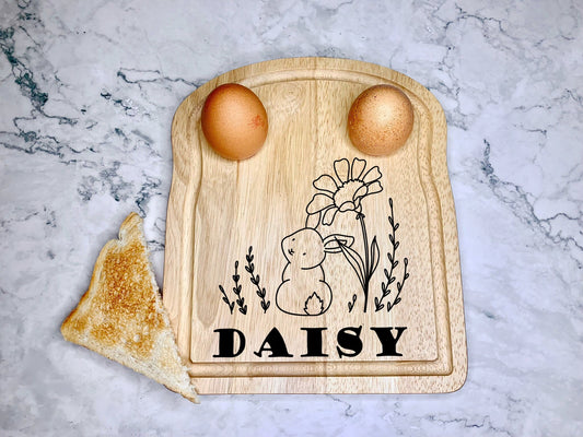 Personalised Dippy Eggs Easter Bunny Wooden Egg and Toast Board - Resplendent Aurora