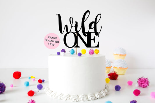 Wild One Age First Birthday Cake Topper digital cut file suitable for Cricut or Silhouette, svg, jpeg, png, pdf - Resplendent Aurora
