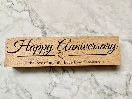 Personalised Engraved Happy Anniversary Pen and Pencil Gift Set with Heart detail - Resplendent Aurora